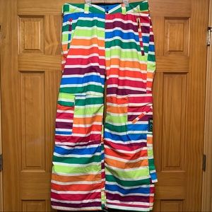 O’Neill Rainbow Stripe Snowboard Pants Size XL Frozen Wave Cult